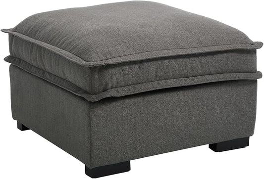 EALSON 26" Modern Module Ottoman for Modular Sectional Sofa Couch Comfy Linen Upholstered Cloud Ottoman for Living Room/Bedroom/Apartment/Office, Grey