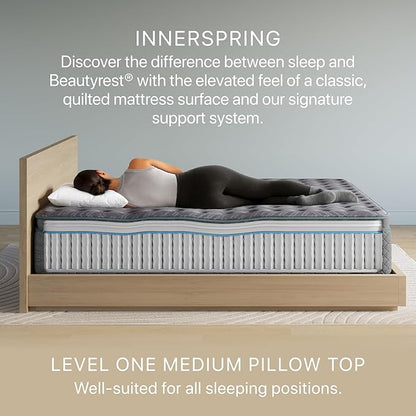Beautyrest Prime Dream Medium Pillow Top 14.25" Mattress - Queen - Durable Pocketed Coil, Support, Pressure Relief, Cooling, Motion Separation; 100 Night Sleep Trial and 10 Year Warranty