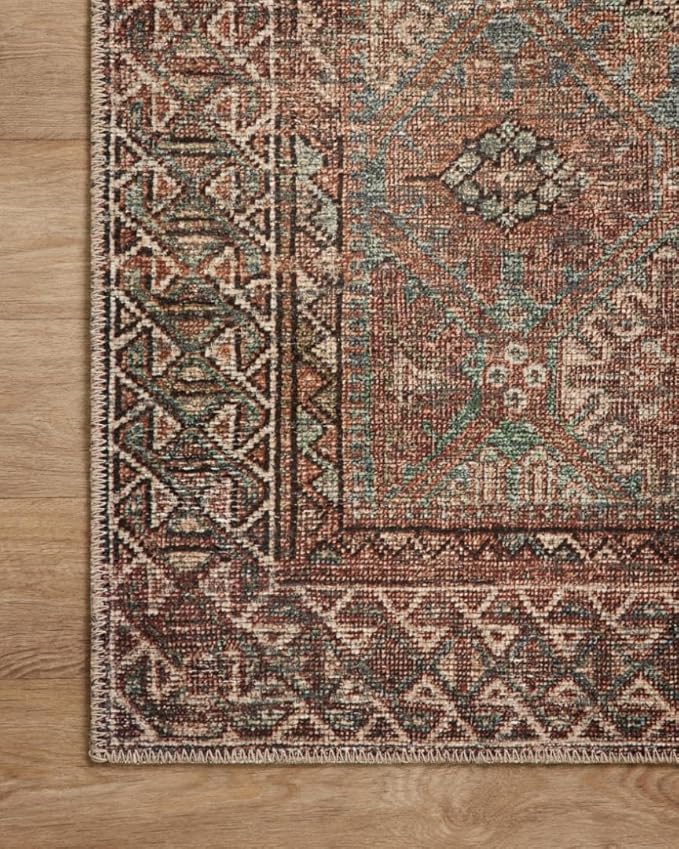 Loloi Amber Lewis Billie Collection BIL-04 Aqua/Rust 10'-0" x 14'-0", 0.19" Thick Area Rug