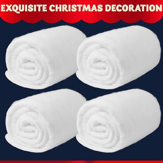 JOYIN Christmas Snow Blanket Roll (3x8 Ft,2 Pcs) for Christmas Decoration, Village Displays, Under The Xmas Tree, Thick White Soft and Fake Snow Cover for Holiday Decor and Winter Displays