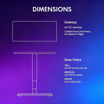 FLEXISPOT CyberX 63 Inch RGB LED Electric Gaming Standing Desk, Dual Motor 3-Stage Adjustable Desk up to 352 lbs, Large Ergonomic Computer Workstation for Gamers, Streamers & Home Studios (Black)
