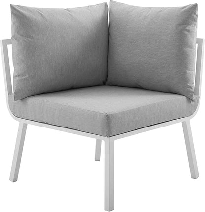 Modway Riverside Outdoor Furniture, 4-Piece Set, White Gray