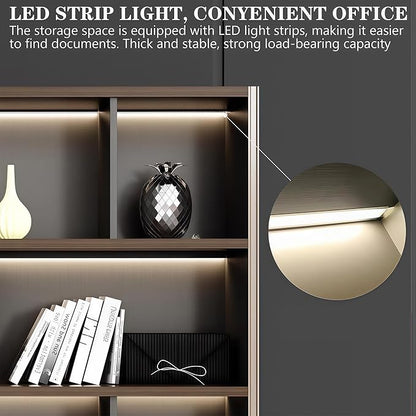 Modern Executive Desk, 133.9 inch L Shaped Desk with Storage, L Shape Corner Desk Drawers and Lockable Storage No Installation Required, Without Desk or Computer Chair (Filing Cabinet)