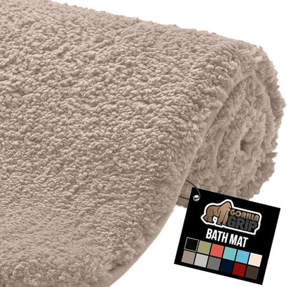 GORILLA GRIP Bathroom Rugs, 36x24, Ultra Soft Absorbent Mat, Thick Plush Bath Rug, Machine Washable, Microfiber Quick Dry, Mats for Shower, Bathtub and Floor, Home Decor Accessories, Beige