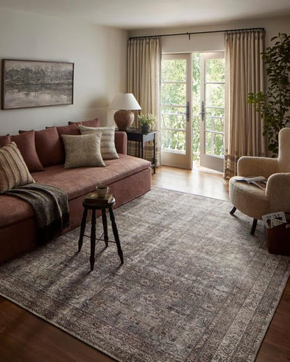 Loloi Amber Lewis Georgie Collection GER-10 Moss/Bark 2'-0" x 5'-0", .19" Pile Height, Accent Rug