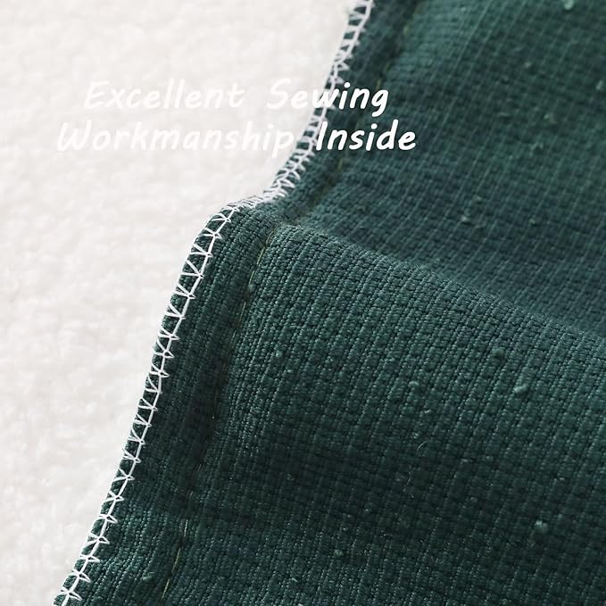 FUTEI Christmas Pack of 2 Dark Green Decorative Throw Pillow Covers 22x22 Inch Soft Cozy Solid Boucle Textured Cushion Case,Modern Home Decor for Couch Bed Living Room
