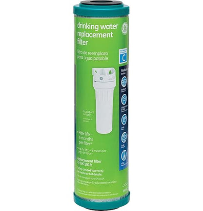 GE Premium Single Stage Drinking Water System Replacement Filter, Fits GX1S01R Under Sink Filtration System, Replace Every 6 Months, FXUVC
