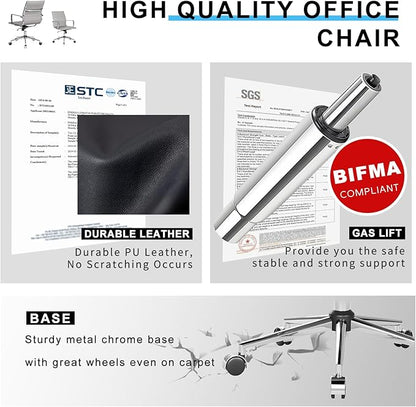 Office Chair Ergonomic Swivel Desk Chair with Wheels Adjustable Heavy-Computer Chair for Home and Conference Room Wide 22.83in Seat for Women and Men ，Grey