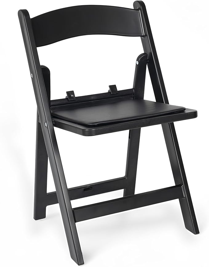 Flash Furniture Hercules Kids Black Resin Folding Chair with Black Vinyl Padded Seat