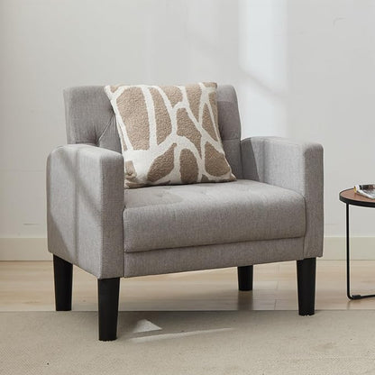 TYBOATLE Accent Chair Comfy Living Room Chair Tufted Mid Century Modern Accent Chairs Cozy Upholstered Reading Armchair for Office Bedroom