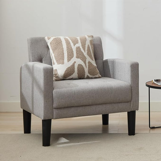 TYBOATLE Accent Chair Comfy Living Room Chair Tufted Mid Century Modern Accent Chairs Cozy Upholstered Reading Armchair for Office Bedroom
