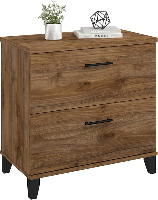 Bush Furniture 2 Drawer Lateral File Cabinet, Letter and Legal-Size Document Storage for Home or Professional Office, Somerset Collection, Fresh Walnut