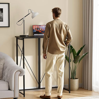 Folding Standing Desk, 39" Foldable Standing Desk, Collapsible Sit Stand Desk for Walking Pad Treadmill Home Office Living Room and Bedroom, 19.68" D x 39.37" W x 43.3" H, Black