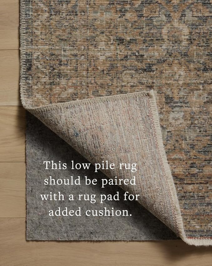 Loloi Amber Lewis Molly Collection MOL-02 Denim/Gold 5'-3" x 7'-9" Low Pile Area Rug