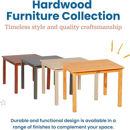ECR4Kids 30in Square Hardwood Table with 22in Legs, Kids Furniture, Grey Wash