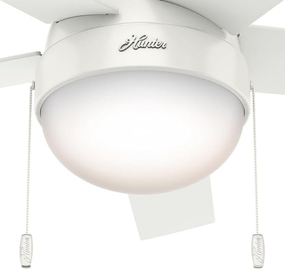 Hunter Fan 46 inch Contemporary Ceiling Fan with Light in Premier Bronze (Renewed) (Fresh White)