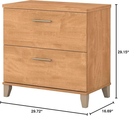 Bush Furniture 2 Drawer Lateral File Cabinet, Letter and Legal-Size Document Storage for Home or Professional Office, Somerset Collection, Maple Cross