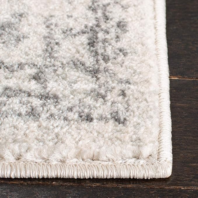 SAFAVIEH Evoke Collection Runner Rug - 2'2" x 13', Ivory & Grey, Distressed Design, Non-Shedding & Easy to Clean, Ideal for Foyer, Bedroom, Kitchen, Hallway (EVK256F)