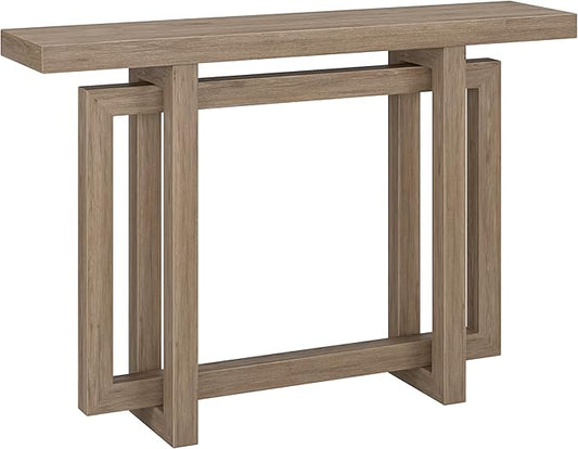 Henn&Hart 44'' Wooden Rectangular Console Table Entryway Table, Sofa Table for Entryway, Living Room, Couch, Hallway, or Office, Antiqued Gray Oak