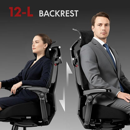 FLEXISPOT ErgoX-PRO Ergonomic Office Chair with Footrest Black – Cloudtech Cushion, 5D Lumbar, 7D Armrests, 4D Headrest, 551LBS Capacity – Office, Gaming, Home