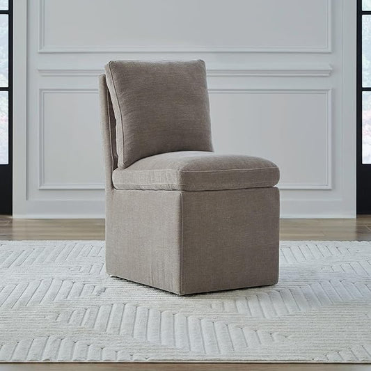 Liberty Furniture Accent Dining Chair with Castors - Squared Back - Truffle Upholstry