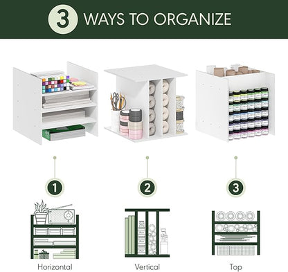 Furinno Cubicle Cube Insert, 3-Shelf Cube Organizer, Fits into Extra Thick Cubes, for Organizers and Storage, Dark Oak (Does not fit IKEA Kallax Shelving)