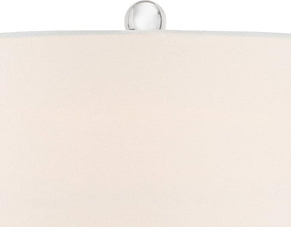 Possini Euro Design Taylor Modern Table Lamp with USB Charging Port 29" Tall Blue Art Glass Tapered White Fabric Drum Shade for Living Room Bedroom House Bedside Home Office (Color May Vary)