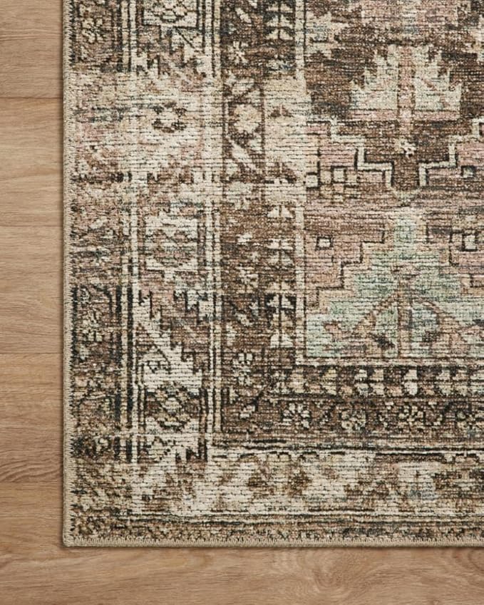 Loloi Amber Lewis Billie Collection, Clay & Sage 8'-6" x 11'-6" Area Rug – Antique & Distressed Accent Rugs for Living Room, Bedroom, Entryway & Hallway, No Shed High Traffic Area Home Decor Rug