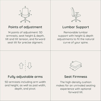 Branch Ergonomic Chair Pro - Mesh Office Chair with 14 Points of Adjustment - Height, Depth & Tilt Adjustable - 5D Armrests - Forward Tilt, Smooth Recline, and Lumbar Support - Everglade