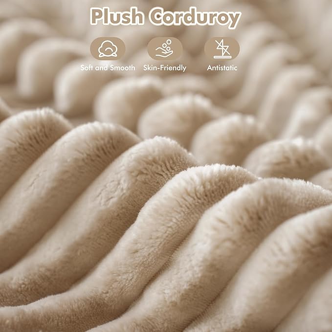 37.1" Ottoman for Couch, Plush Corduroy Memory Foam Ottoman Cloud Boneless Sectional Couch for Living Room Foot Stools No Assembly Require, Plush Corduroy,Beige