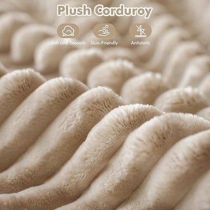 37.1" Ottoman for Couch, Plush Corduroy Memory Foam Ottoman Cloud Boneless Sectional Couch for Living Room Foot Stools No Assembly Require, Plush Corduroy,Beige