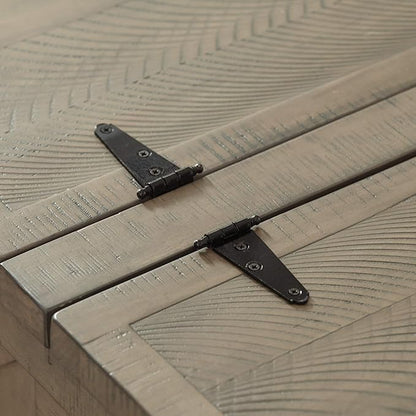 Signature Design by Ashley Aldwin Farmhouse Square Coffee Table with Lift Top for Storage, Grayish Brown