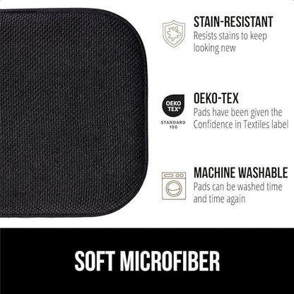 GORILLA GRIP Slip Resistant Chair Cushions, No Ties Required, Memory Foam Pads for Dining Room, Kitchen Table, Office, Rocking Chairs, Plush Seat Cover Cushion Pad, Home Decor, Set of 4 16x16, Black