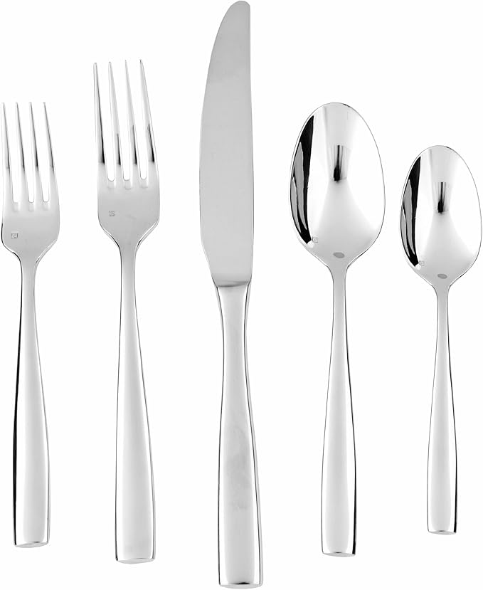Fortessa Lucca 18/10 Stainless Steel Flatware Bouillon Spoon, Set of 12