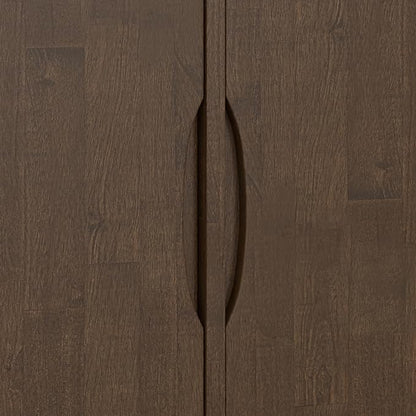 SIMPLIHOME Harper Buffet - 38 inch Wide Solid Hardwood 2-Door Sideboard Buffet in Walnut Brown, Mid-Century Modern Cabinet for Dining Room or Kitchen with Adjustable Shelves and Tapered Legs
