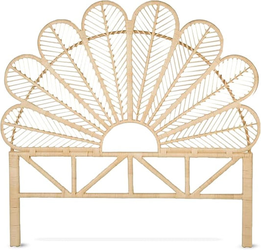 KOUBOO Petal Rattan Twin Headboard, Bedroom, Bedroom Furniture, Headboard, Twin Size, Tropical Decor, Bohemian Decor, Natural