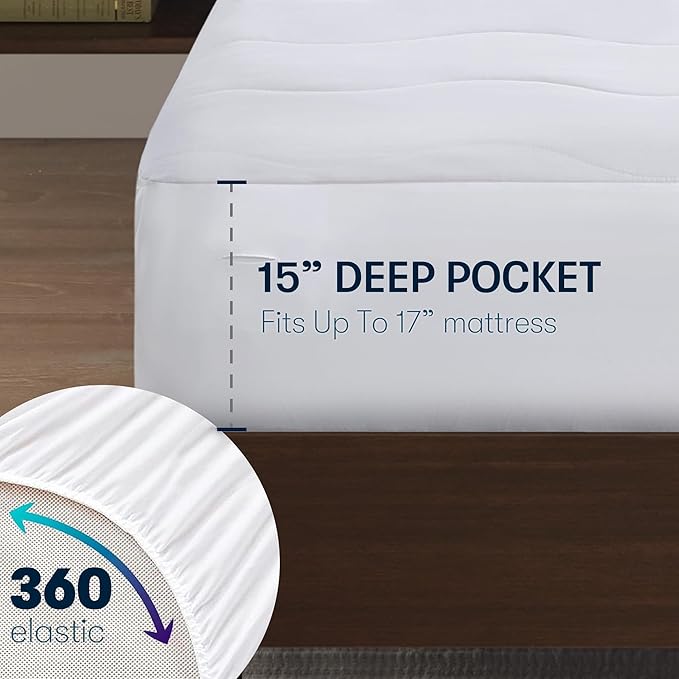 Serta Heated Mattress Pad Cal King Size - Electric Mattress Pad, 10 Heat Setting Controller, Auto Shut Off Timer, Deep Elastic Pocket, Up to 17" Mattress, ETL Certified, Machine Wash, Cal King, White