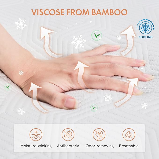 FLEXISPOT Queen All-in-One Adjustable Bed with 8" Gel Memory Foam Mattress, Linen Upholstered Bed Frame, Head & Foot Incline, Adjustable Headboard, 10-Year Warranty, Sage