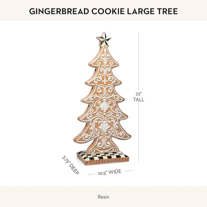 MACKENZIE-CHILDS Gingerbread Cookie Tabletop Christmas Tree, Gingerbread Christmas Decor, Large