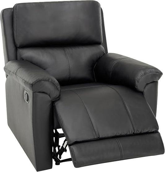 MINCETA Recliner Chairs,Modern 5" Wall Hugger Nursery Recliner with Overstuffed Arm and Back for Living Room,PU Leather in Black