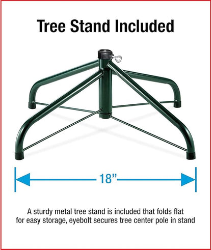 National Tree Company Artificial Pre-Lit Slim Christmas Tree, Green, Kingswood Fir, Multicolor Lights, Includes Stand, 7.5 Feet