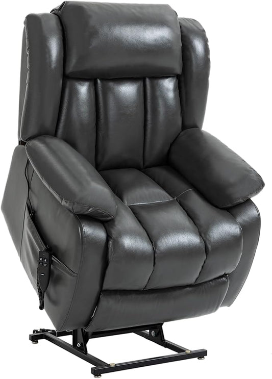 Recliner Chairs for Adults, Power Lift Chair for Elderly, Oversized Bedroom Chair with Massage&Heat, Leather Nursery Glider Chair for Living Room, Sofa Chair Home Theater Seating with Lumbar Support