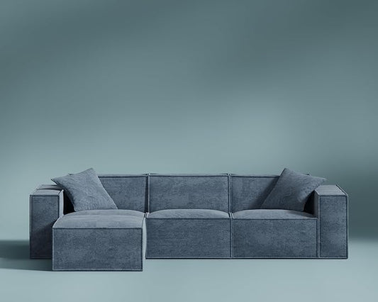 ROVE LAB M1 Modular Sectional Sofa with Ottoman, Sofa in a Box, Modular Couch, Spill-Resistant,Sustainable, Stylish, Modern Sectional Couch for Living Room with SmartFoam Comfort