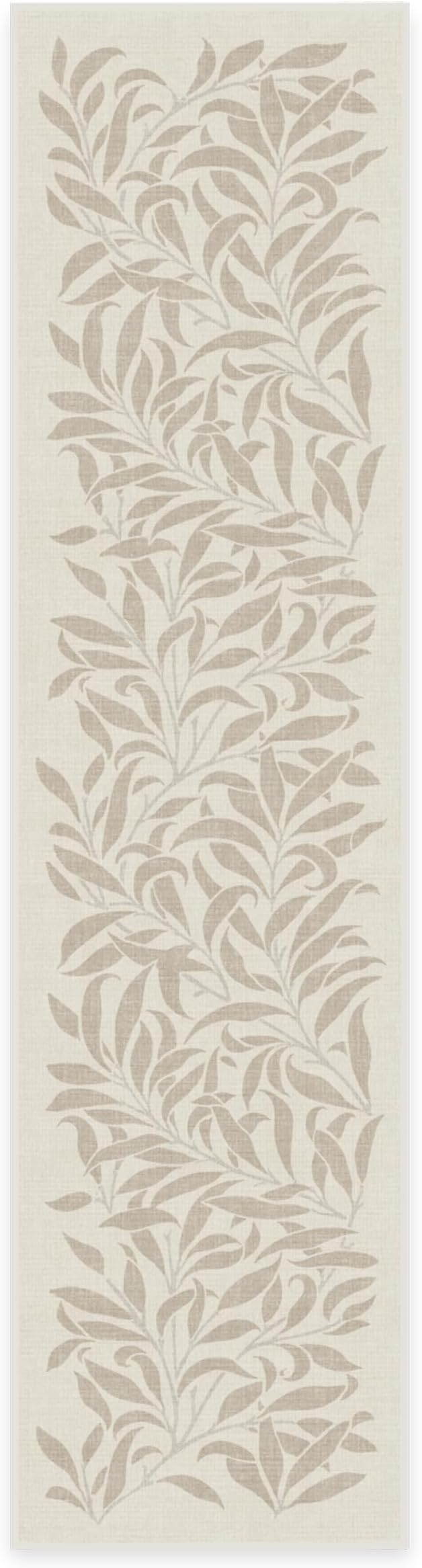 RUGGABLE x Morris & Co Machine Washable Runner Rug – Pure Willow Boughs Natural 2.5x10, Stain-Resistant, Non-Slip – Washable Rug for Hallway, Entryway, Living Room & Kitchen–with Cushioned Pad
