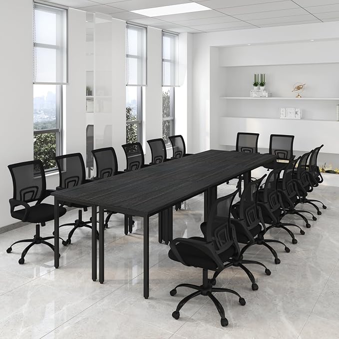 Bonzy Home Ergonomic Conference Room Chairs Set of 8, Rolling Conference Chair with Wheels, Mesh Computer Desk Chair Office Chairs with 360°Swivel, Height Adjustable, 8 Pack