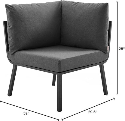 Modway Riverside Outdoor Furniture, 2-Piece Set, Gray Charcoal