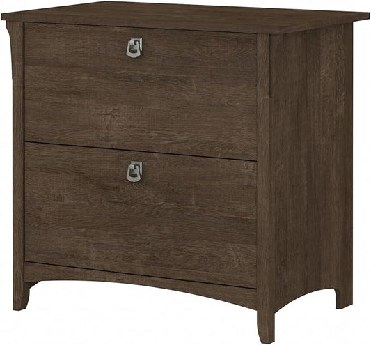 Bush Furniture Salinas 2 Drawer Lateral File Cabinet in Ash Brown, Home Office Storage Solution, Organizer with Drawers for Workspace, Filing Unit