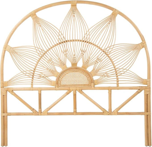 Kouboo Sunflower Rattan Twin Headboard Bedroom Bedroom Furniture Headboard Twin Size Tropical Decor Bohemian Decor Natural