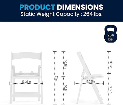 Flash Furniture Hercules Series Kids Padded Folding Chairs for Children, Children's Event Seats with 264-lb. Static Weight Capacity, Set of 11, White