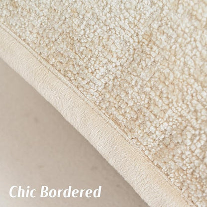 FUTEI Beige Chenille Throw Pillow Covers 20x20 Inch Set of 2,Soft Cozy Bound Edge Design Cushion Case,Home Decor for Couch Bed Living Room